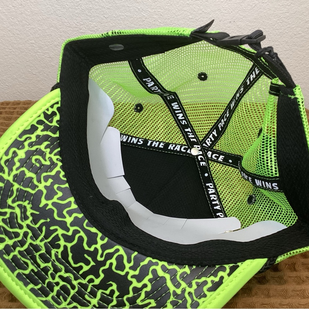 RNNR Hat Mesh StrapBack Cap Running Front Panel Neon Yellow Lightweight UPF 40 - Picture 3 of 6